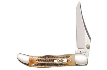 Image of Case Tru-Sharp Blade / Bonestag Handle Kickstart Assisted Opening Mid-Folding Hunter, 4 in closed, 65314