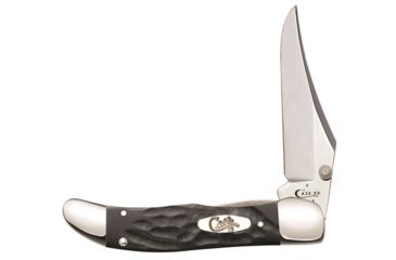 Image of Case Tru-Sharp Blade / Rough Black Synthetic Handle Kickstart Assisted Opening Mid-Folding Hunter, 4 in closed, 60442