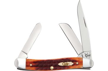Image of Case Whiskey Bone Med Stockman Folding Knife,Stainless Steel,Clip,Spey and Sheepsfoot,Whiskey Bone Handle CA11900