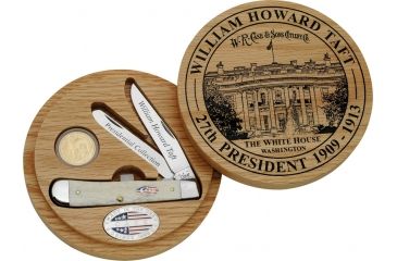 Image of Case William Howard Taft Folding Knife,4.125in closed,Clip and Spey Blade,White Handle CA09696