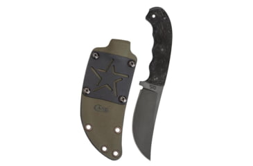 Image of Case Winkler Fixed Blade Knife, 4.5in, 80CRV2, Hambone Blade, Caswell Finish, Winkler Black Textured Rubber Handle, Case Winkler Hambone, 43178
