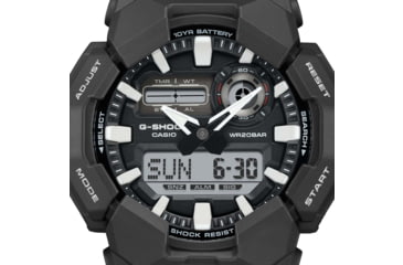 Image of Casio G-Shock Mens Analog-Digital Movement Watch, 55 mm Case Diameter, Resin, Black, Bio-based Resin, GA-010-1A1CR