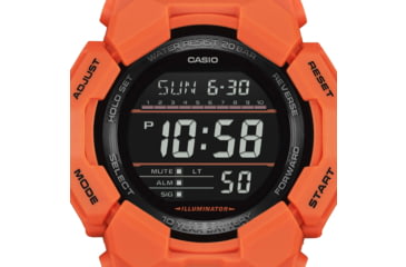 Image of Casio G-Shock Mens Digital Movement Watch, 52 mm Case Diameter, Resin, Red, Bio-based Resin, GD-010-4CR