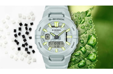 Image of Casio G-Shock Mens Move Analog-Digital Watch w/Bluetooth Connect/Step Tracker, 49 mm Case Diameter, Resin, White, Bio-based Resin, GBA-950-7ACR