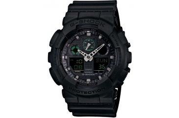 Image of Casio Tactical Military Series G-Shock with Green Accents Watch, Black GA100MB-1A