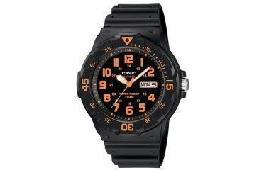 Image of Casio Outdoor ANALOG FIELD WATCH-MILITARY VERSION-ORANGE-BLK BEZEL, Black MRW200H-4BV