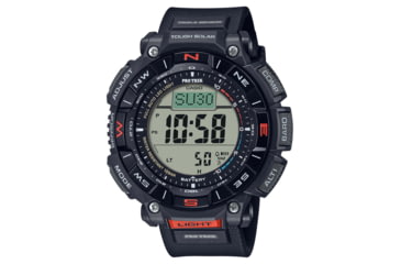 Image of Casio Outdoor Casio Pro Trek Solar Watch Triple Sensor Watching Featuring an Altimeter, Barometer, Digital Compass, Thermometer and 100M WR - Mens, Black, One Size, PRG340-1