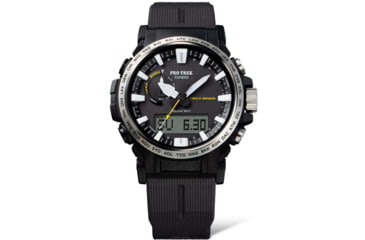 Image of Casio Outdoor Pro Trek Solar Powered Triple Sensor Word Time Watch w/Biomas Plastic Case and Strap - Mens, Black, One Size, PRW-61-1A