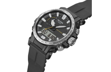 Image of Casio Outdoor Pro Trek Solar Powered Triple Sensor Word Time Watch w/Biomas Plastic Case and Strap - Mens, Black, One Size, PRW-61-1A