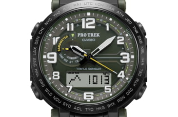 Image of Casio PRO TREK Tough Solar Triple Sensor Watch - Mens, Green, PRG601YB-3