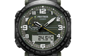 Image of Casio PRO TREK Tough Solar Triple Sensor Watch - Mens, Green, PRG601YB-3