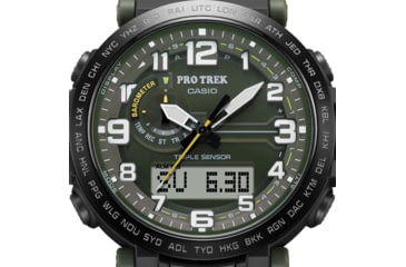 Image of Casio PRO TREK Tough Solar Triple Sensor Watch - Mens, Green, PRG601YB-3