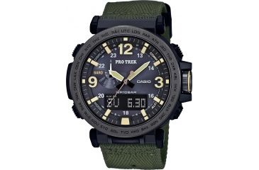 Image of Casio Tactical Pro Trek Solar AtomicTriple Sensor Watch, Black Face w Black Band, Adjustable, PRG-600YB-3CR