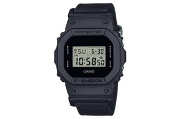 Image of Casio Tactical G-Shock Classic All Black Design Watch w/ECO-Friendly Cordura Nylon Strap - Mens, One Size, DW-5600BCE-1CR