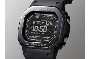 Image of Casio Tactical G-Shock Solar-Powered Move Series Watch w/Heart Rate and Smartphone Link Connectivity - Mens, Black, One Size, DW-H5600MB-1CR
