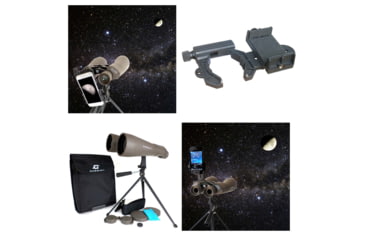 Image of Cassini 15 x 70mm Binoculars Solar Filter Caps w/ Smartphone Adapter, Gray, SS-C1570SF
