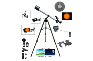 Image of Cassini 800mm x 72mm Schmidt Prism Electronic Focus Telescope w/ Smartphone Adapter, White, SS-872EFSSF