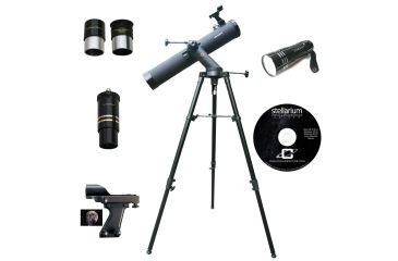 Image of 800x80mm Astronomical Red Led Light Reflector Telescope Kit,Black Granite