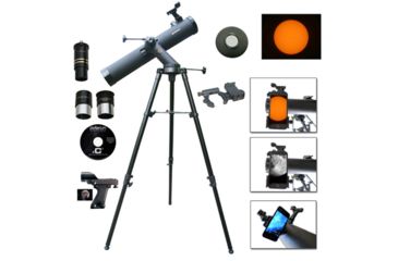 Image of Galileo Tracker 800mm x 80mm Reflector Telescope w/Solar Filter Cap + Smart Phone Adapter, Black, NSN N, SS-80080TRSF