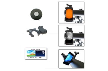 Image of Galileo Tracker 800mm x 80mm Reflector Telescope w/Solar Filter Cap + Smart Phone Adapter, Black, NSN N, SS-80080TRSF