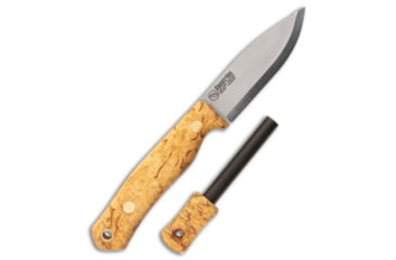 Image of Casstrom Casstrom No.8 Swedish Forest Fixed Blade Knife w/FR Curly Birch 3.25" Satin, Wood, Sandvik 14C28N, adult, BHQ-206426