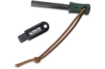 Image of Casstrom Firesteel, 4in Overall, 2.25in Rod, Green Canvas Micarta Handle, Striker Included, OS12207