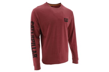 Image of Caterpillar Trademark Banner L/S Tee - Men's, Small, Regular, Brick Heather, 1510034-12123-S