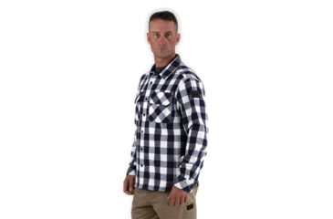 Image of Caterpillar Buffalo Check Flannel Overshirt - Men's, Extra Large, Navy/White, 1610031-12915-XL