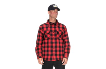 Image of Caterpillar Buffalo Check Flannel Overshirt - Men's, Medium, Red/Black, 1610031-12912-M
