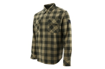 Image of Caterpillar Buffalo Check Flannel Overshirt - Men's, Khaki/Army Moss, 2XL, 1610031-13229-2XL