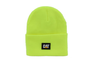 Image of Caterpillar Label Cuff Beanie, One Size, Hi-Vis Yellow, 1090026-12130-OS
