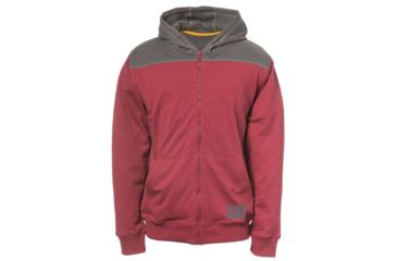 Image of Caterpillar Contrast Yoke Zip Sweatshirt - Men's, Brick, 2XL 1910080-11600-2XL