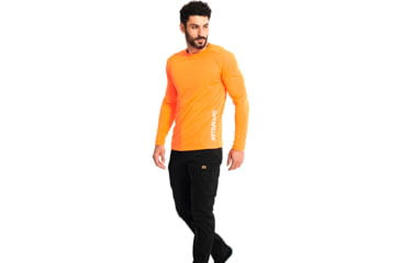 Image of Caterpillar Coolmax Long Sleeve T-Shirt - Men's, 2XL, Hi Vis Orange, 1510577-12131-2XL