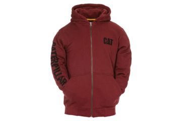 Image of Caterpillar Full Zip Hooded Sweatshirt - Men's, Brick, 2XL, W10840-11600-2XL