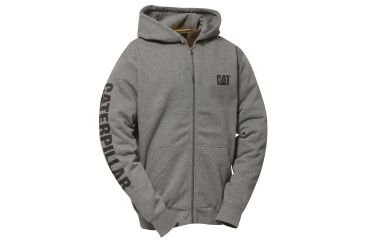 Image of Caterpillar Full Zip Hooded Sweatshirt, Dark Heather Grey, Medium W10840-004-M