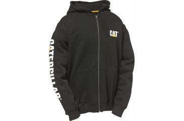 Image of Caterpillar Full Zip Hooded Sweatshirt, Black, Small W10840-016-S