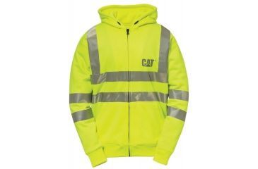 Image of Caterpillar Hi Vis Full Zip Lined Sweatshirt, Hi-Vis Yellow, Medium 1910804-407-M