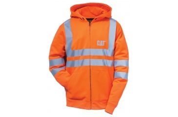 Image of Caterpillar Hi Vis Full Zip Lined Sweatshirt, Hi-Vis Orange, Medium 1910804-607-M