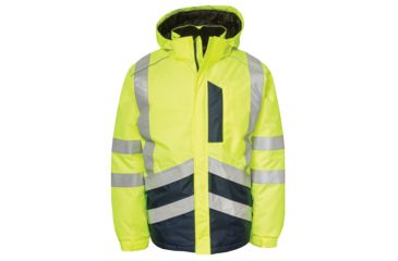 Image of Caterpillar Hi-Vis Waterproof Jacket - Men's, HiVis Yellow/Navy, 2XL 1310051-65N-2XL