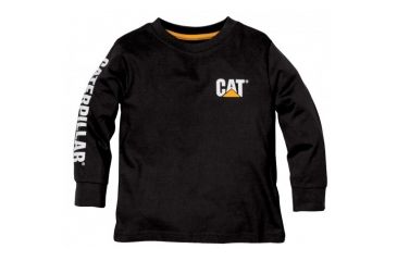 Image of Caterpillar Kids Trademark Banner Long Sleeve T-Shirt, Black, 2T, 1510522-016-2T