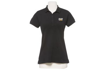 Image of Caterpillar Logo Short Sleeve Polo Shirt, Black, Large 1620005-016-L