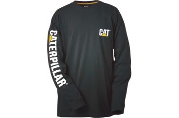 Image of Caterpillar Trademark Banner Long Sleeve T-Shirt, Black, Small 1510034-016-S