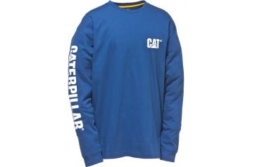 Image of Caterpillar Trademark Banner Long Sleeve T-Shirt, Bright Blue, Medium 1510034-95B-M
