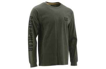 Image of Caterpillar Trademark Banner Long Sleeve Tee - Mens, Chive, Large, 1510034--Chive-L