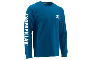 Image of Caterpillar Trademark Banner Long Sleeve Tee - Mens, Memphis Blue, Small, 1510034-10960-S