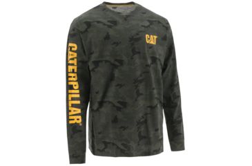 Image of Caterpillar Trademark Banner Long Sleeve Tee - Mens, Night Camo, Large, 1510034-11790-L