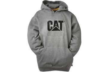 Image of Caterpillar Trademark Hooded Sweatshirt, Dark Heather Grey, Medium W10646-004-M