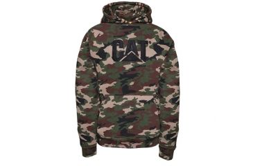 Image of Caterpillar Trademark Hooded Sweatshirt, Woodland Camo, 2XL, W10646-11093-2XL