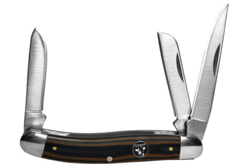 Image of CattlemanS Cutlery Cowhand Stockman Brown Folding Knife, Satin finish 3Cr13 stainless clip, sheepsfoot, and, Black and brown G10 handle, CC0001GBN