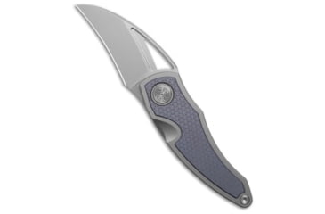 Image of Cavol Knives Karasu Folding Knife, 2.50in, Bohler M390 Stainless Steel, Hawkbill Blade, Titanium, Blue/Gray Handle, Blue/Gray/Gray, 5.375 inch, BHQ-199056